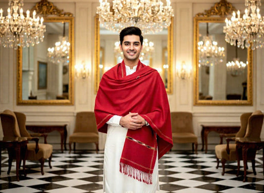 Men Burgundy -Shawl